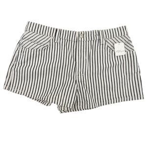 We The Free People Now or Never Railroad Denim Shorts size 32 black & white NEW